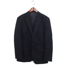 コムサイズム COMME CA ISM ストライプ柄 テーラードジャケット シングル ウール M ブラック 黒 /FT20