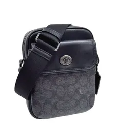 コーチ バッグ メンズ COACH ショルダーバッグ シグネチャー ターンロック クロスボディ バッグ CAJ30 QBMI5 チャコール×ブラック