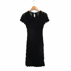 スナイデル SNIDEL ニット ワンピース ロング 半袖 コットン F ブラック 黒 /KT11