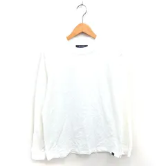 ナノユニバース nano universe Tシャツ カットソー モックネック 無地 シンプル 綿 コットン 長袖 L ホワイト 白 /TT