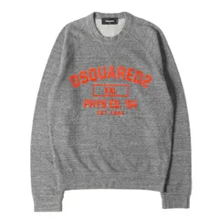 【美品】DSQUARED2 ディースクエアード スウェット グレー サイズ:S | カレッジロゴ 前V クルーネック ライトオンス スウェットシャツ | イタリア製 | トップス トレーナー 【メンズ】【中古】
