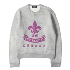 【美品】DSQUARED2 ディースクエアード スウェット グレー サイズ:M | ヴィンテージ加工 カレッジロゴ 前V クルーネック スウェットシャツ | イタリア製 | トップス トレーナー 【メンズ】【中古】