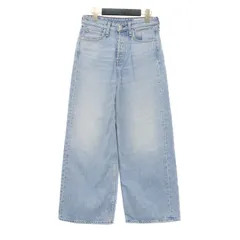 【美品】rag & bone ラグアンドボーン パンツ ライトブルー サイズ:24(S) | ハイライズ ワイド デニムパンツ | 5ポケット ボタンフライ ロゴ 刺繍 コットン | USA製 | ボトムス ジーンズ ジーパン【レディース】【中古】
