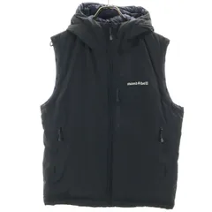 mont-bell モンベル リバーシブル ダウンベスト M ブラック アウトドア メンズ 古着