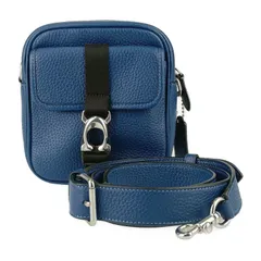 新古未使用展示品 COACH コーチ ショルダーバッグ BECK CROSSBODY ベック クロスボディ CJ736 ブルー ブラック シルバー金具 レザー メンズ ポシェット