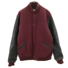 Columbia コロンビア 牛革レザー切替 スタジャン L ボルドー アウトドア 中綿 メンズ 古着