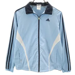 adidas アディダス 日本製 ウインドブレーカー M 水色 ジャケット 裏トリコット レディース 古着