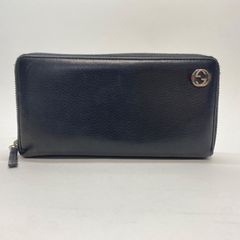 美品☆GUCCI 長財布 シマレザー シェリーライン ラウンドファスナー 黒