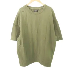 ザラ ZARA 半袖 トレーナー 無地 クルーネック 薄手 Mサイズ カーキ