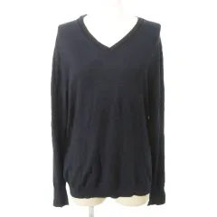 ザラマン ZARA MAN 薄手 ニット セーター 無地 Vネック 薄手 Mサイズ 紺 ネイビー