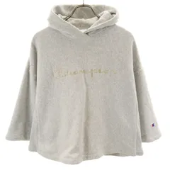 Champion チャンピオン 7分袖 リバースウィーブ スウェットパーカー M グレー レディース 古着