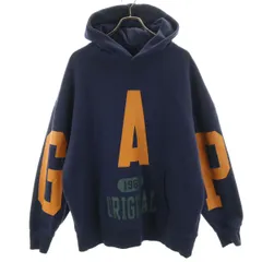 GAP ギャップ 長袖 スウェットパーカー L ネイビー 裏起毛 メンズ 古着