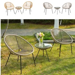 ガーデンファニチャー テーブル 3点セット 2脚 ガーデン ベランダ ガーデンチェア セットテーブルセット クッション付 2025新作 爆買