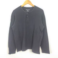 Eddie Bauer エディーバウアー ヘンリーネックカットソー 無地 ブラック Mサイズ メンズ 古着 アメカジ ストリート