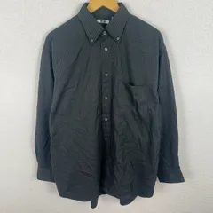 UNIQLO U ユニクロユー チェックシャツ ボタンダウン ダークグリーン Lサイズ メンズ 古着 シティーボーイ シンプル