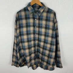 NOIR ノワール チェックシャツ 総柄 ブルー Mサイズ メンズ 古着 シティーボーイ アメカジ ストリート