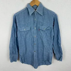 EDWIN エドウィン ウエスタンシャツ デニムシャツ 無地 ブルー Sサイズ レディース 古着 アメカジ ストリート