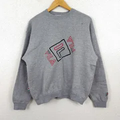 FILA フィラ スウェット ロゴ刺繍 グレー 100サイズ メンズ 古着 スポーツMIX ストリート