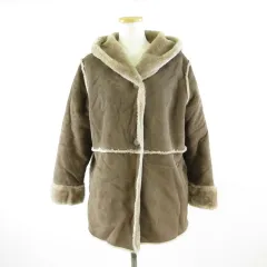 バックナンバー BACK NUMBER フェイクムートンコート ハーフ丈 長袖 茶 M *T43