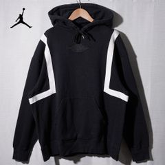 ナイキ NIKE エアジョーダン AIR JORDAN パーカー L ブラック  ホワイト 00s ロゴ刺繍 裏起毛 フーディー ジョーダン フライ ストリート ジャンプマン Y2K 古着 J514