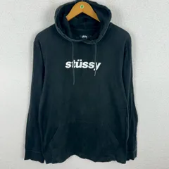 STUSSY ステューシー スウェット パーカー ロゴプリント ブラック Lサイズ メンズ 古着 ストリート