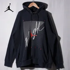 ナイキ NIKE エアジョーダン AIR JORDAN パーカー XL ネイビー ロゴ刺繍 ラバープリント ラグラン フーディー フーディ ジョーダンフライ ストリート Y2K オーバーサイズ ジャンプマン 古着 J113
