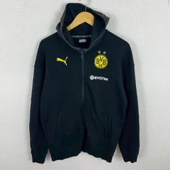 PUMA プーマ フルジップパーカー ロゴ刺繍 ブラック Sサイズ メンズ 古着 スポーツMIX ストリート