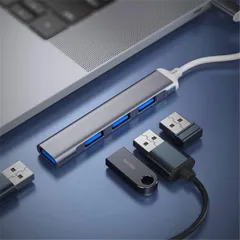 USBハブ 3.0 4ポート USB拡張 薄型 軽量設計 高速データ転送 usbポート type-c 接続 USB 接続 コンパクト 4in1 3.0搭載 高速 Macbook 小型 薄型軽量 コンパクト