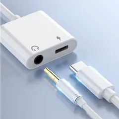 Type-C イヤホン 変換 アダプタ ケーブル 変換アダプタ18w急速充電 タイプ C 3.5mm 音楽再生スマートフォン タブレット タイプC  2in1変換アダプター 爆買