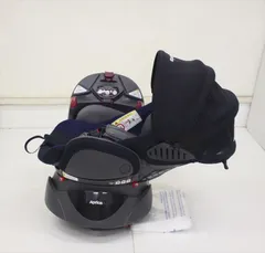 美品 ディアターン プラス プレミアム ネイビーグレー NV 2044506 アップリカ 平らなベッド型 シートベルト固定 新生児OK クリーニング済み B944001t