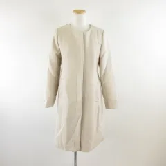 ミッシュマッシュ MISCH MASCH ノーカラーコート ロング 長袖 ベージュ M *A705