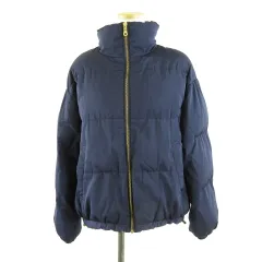 ジーユー GU 中綿スタンドカラーブルゾン ジップアップ 長袖 紺 L *A822