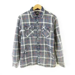 ビラボン BILLABONG シャツ 長袖 チェック 裏起毛 紺 L *T19