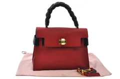 MIUMIU ミュウミュウ 2Way ショルダーハンドバッグ レザー レッド ブラック L2996