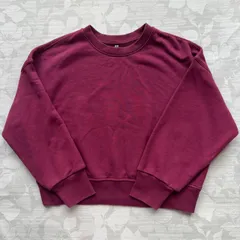 ユニクロ クロップド丈 スウェットシャツ M ボルドー系 ゆったり