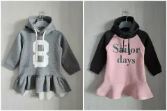 女の子用 起毛 フード フリル ONE PIECE 7号(100)サイズ 2種 まとめ