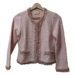 HARRODS(ハロッズ) カーディガン レディース - ライトピンク×レッド×ゴールド 長袖