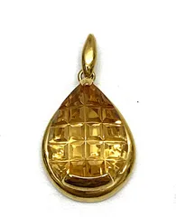 K18  黄色石 雫型 ペンダントトップ  ネックレストップ   4.4ｇ 18金