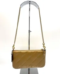 値下げ❗️《美品》COACH コーチ ポーチ バッグ ピロー キルティング  ショルダー 3way クラッチ ポーチ ブラウン系