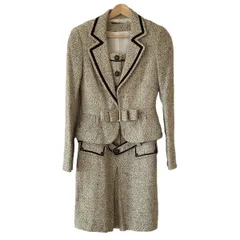 Grand Table(グランターブル) ワンピーススーツ レディース - 黒×ベージュ×白 ツイード