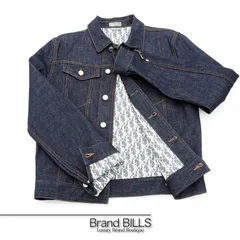 未使用品 Christian Dior クリスチャンディオール オブリーク ロー コットンデニム Gジャン 013D482B226X #46 #S インディゴ メンズ