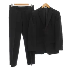 レミュー LES MUES スーツ セットアップ テーラードジャケット パンツ シングル 2B 背抜き センターベント シャドーストライプ Y6 黒 ブラック /GV