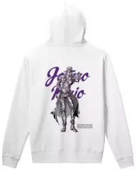 【中古】アウターウェア 空条承太郎 Ani-Art BLACK LABEL バックプリントパーカー ホワイト レディースLサイズ 「ジョジョの奇妙な冒険 第6部 ストーンオーシャン」