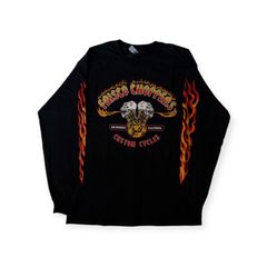Frisco Choppers Flaming Skull Long Sleeve フリスコチョッパーズ