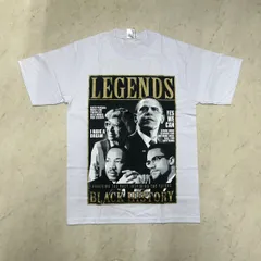 LA発 Black History レジェンド Legends グラフィック 半袖 ヘビーウェイト Tシャツ 白 (GTS109)