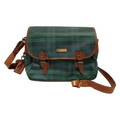 POLObyRalphLauren(ポロラルフローレン) ショルダーバッグ - ダークグリーン×ダークネイビー×ダークブラウン チェック柄 レザー