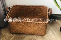 【特価】人気商品★籐風バスケット 2点セット プラカゴ ランドリー 洗濯カゴ 収納 PP 木目 ブラウン 雑貨 インテリア 収納バスケット 収納ボックス 収納かごCZH122P005