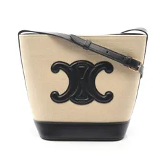 セリーヌ CELINE ショルダーバッグ スモール バケット キュイル トリオンフ ナチュラル/ブラック キャンバス レザー スモール バケット キュイル トリオンフ