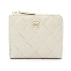 シャネル CHANEL ラウンド財布 マトラッセ ライトグレー レザー マトラッセ L型ZIP財布 レディース Used A
