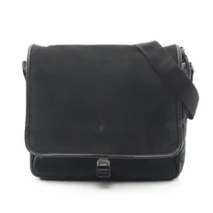 プラダ PRADA ショルダーバッグ TESSUTO+SAFFIANO ロゴ 2VD166 ブラック ナイロン サフィアーノレザー ショルダーバッグ ユニセックス Used A